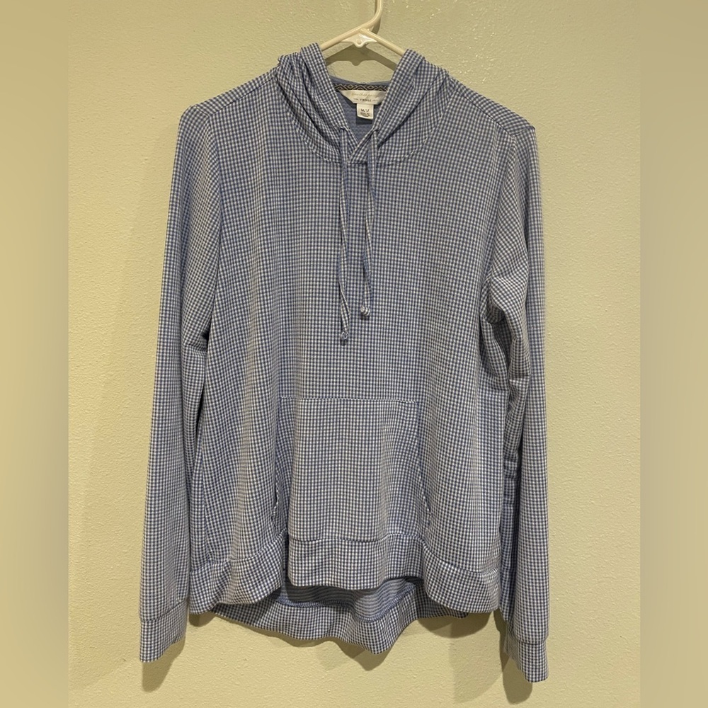 Weatherproof Light Periwinkle Microcheck Hoodie